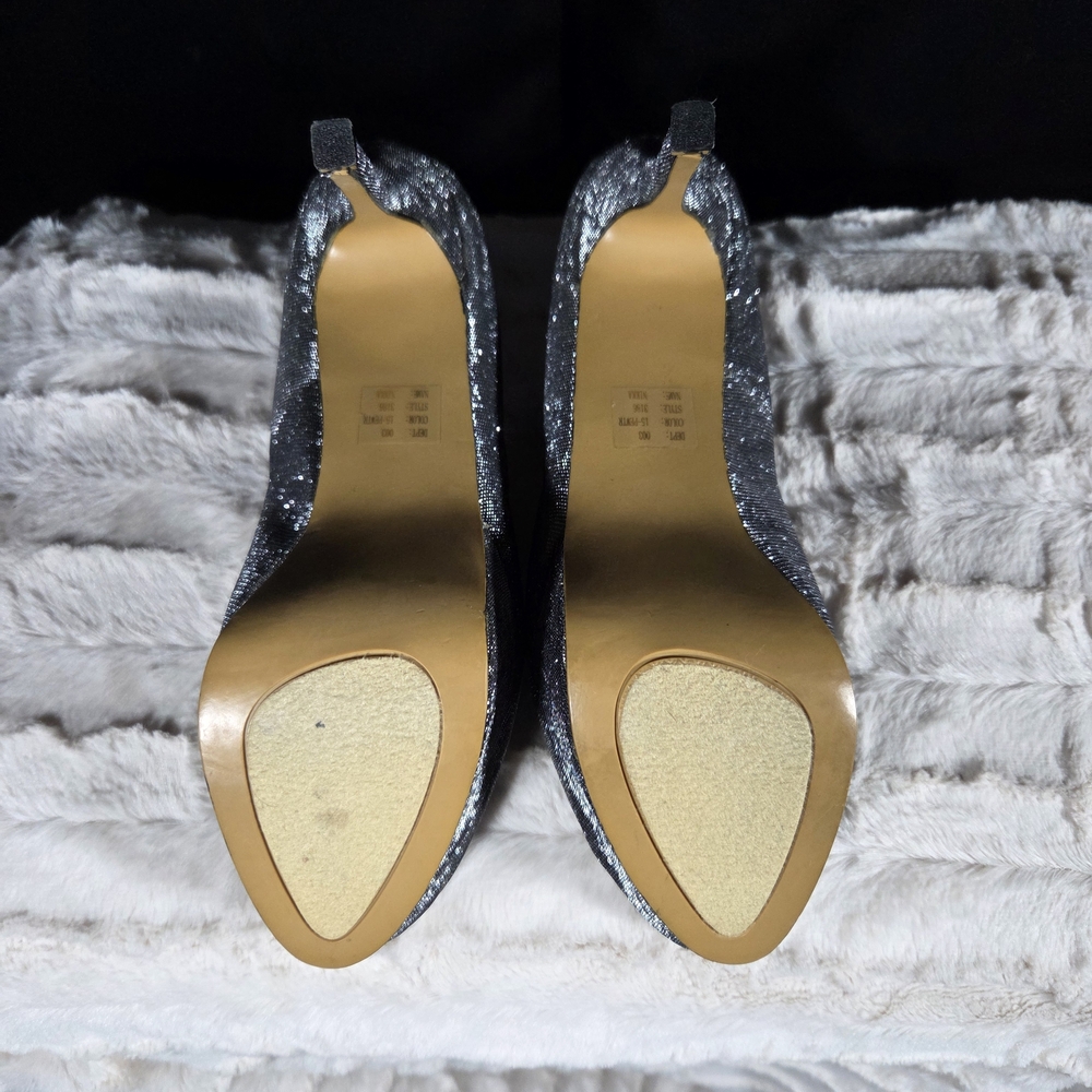 Bakers Nikka Sparkling Pewter Platform Heels 12m - Picture 4 of 4